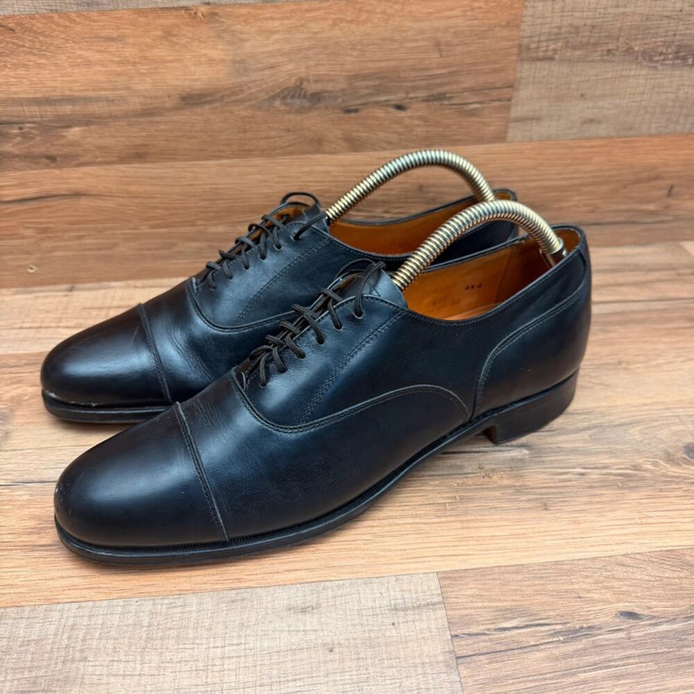 Cole Haan Mens Size 9.5 Black Leather Cap Toe Oxford Made in England